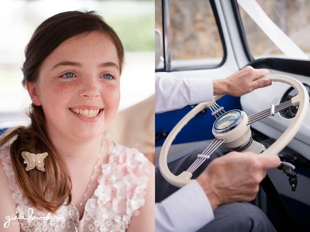 Flower Girl VW Bus Boston Wedding Photographer