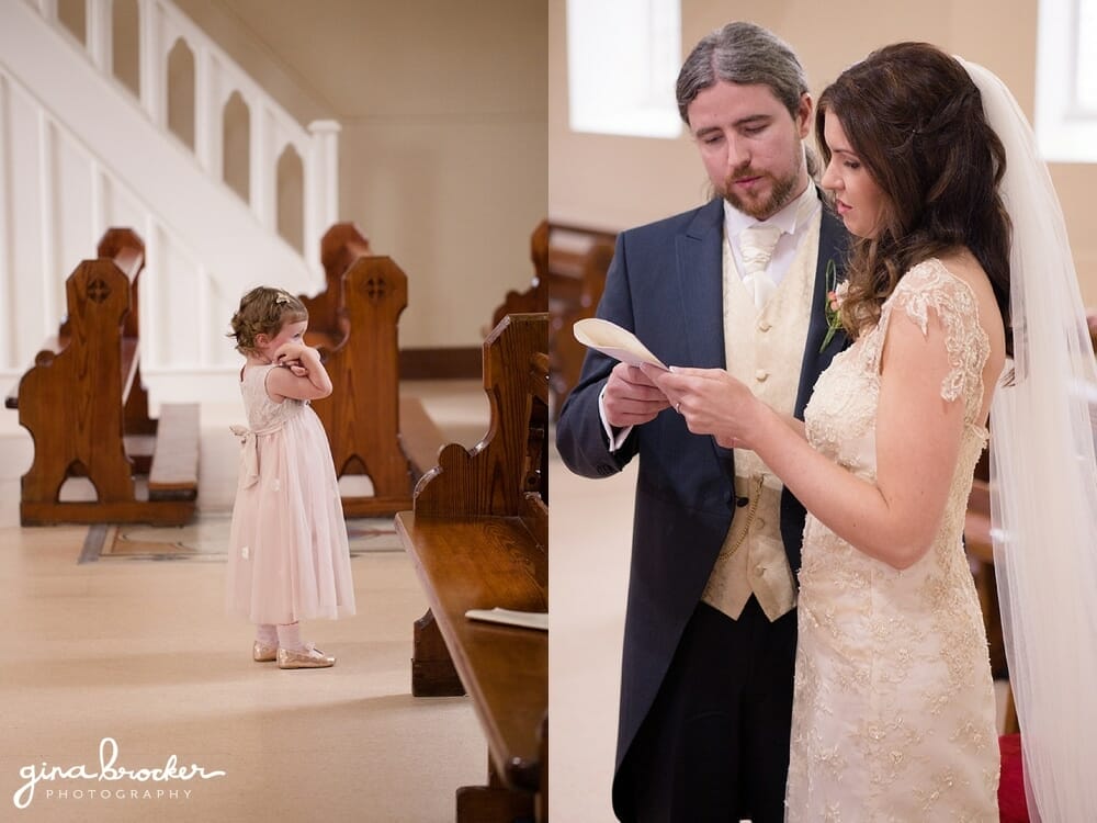 Flower Girl in Church Wedding Prayer Wedding Prayer Flower Girl Boston Wedding Photographer