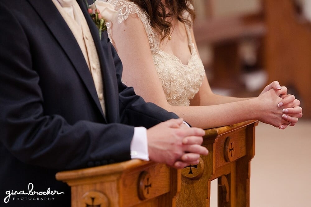 Vintage and Gold Wedding in Church Church Ceremony Boston Wedding Photographer