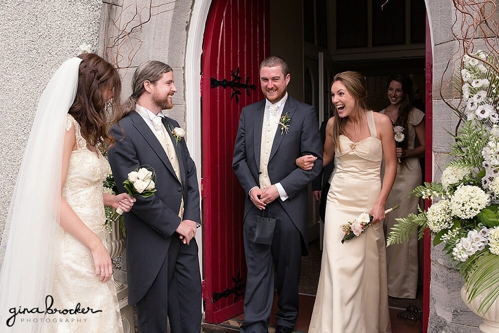 Special Moment Bridesmaid and Bride Just Married Boston Wedding Photographer