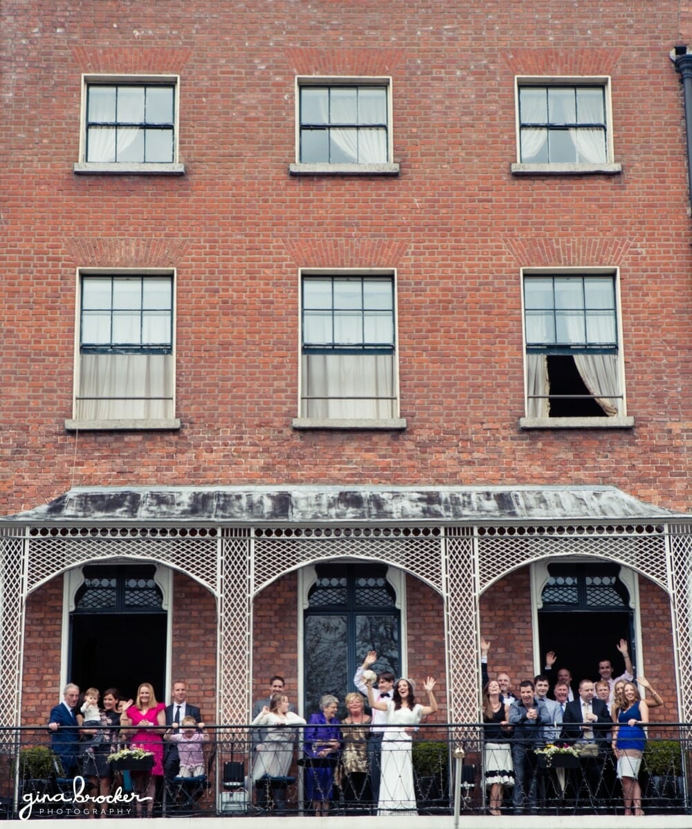 Family Wedding Photograph on balcony