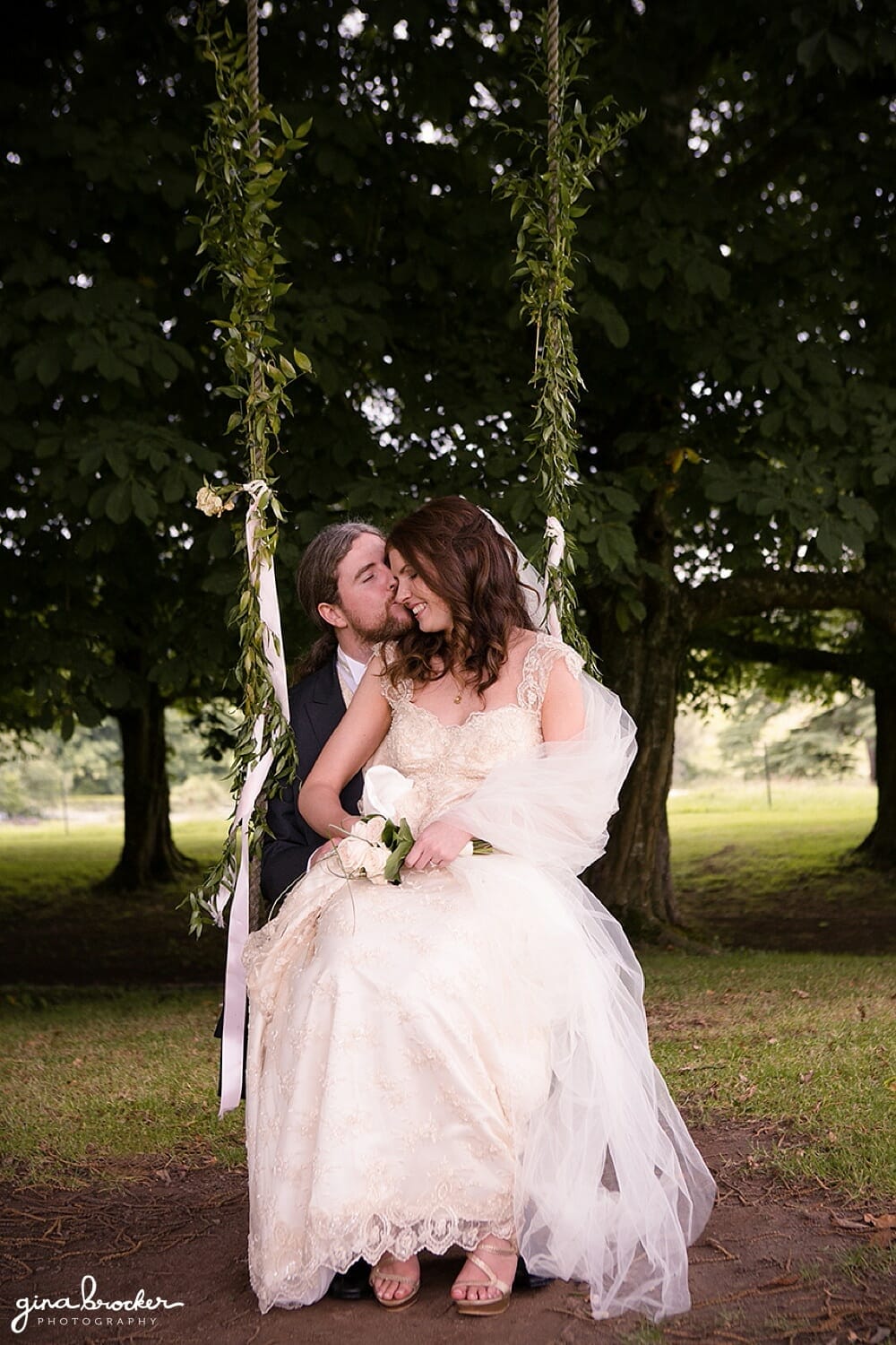 Romantic Wedding Portraits on a Swing Vintage Bride Bride Groom On Swing Boston.Wedding.Photographer