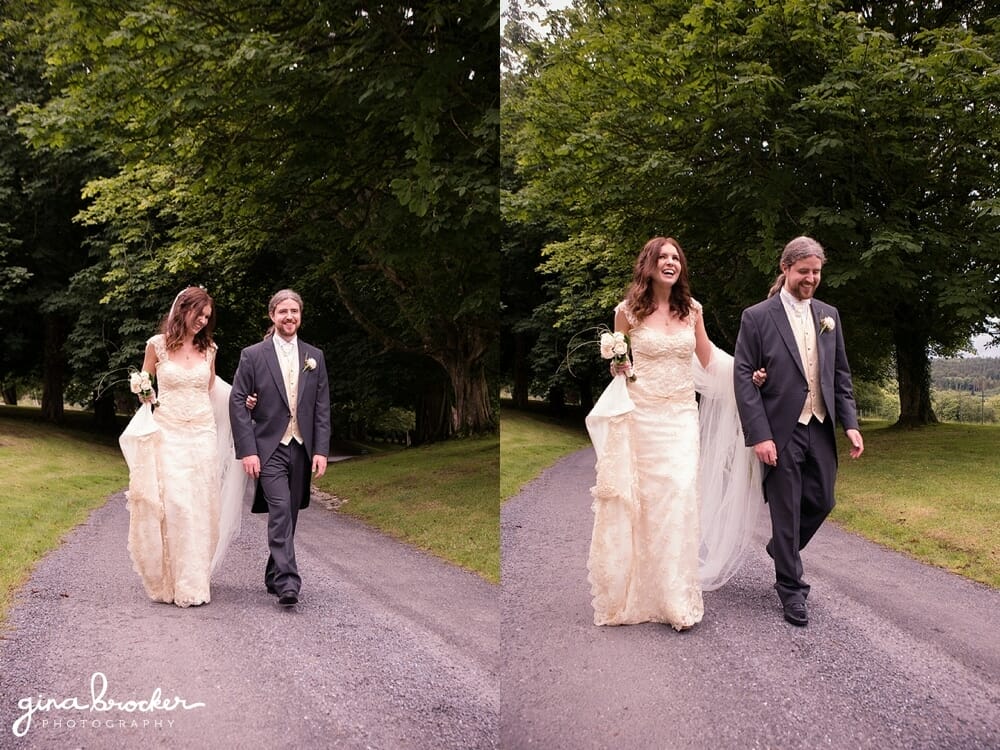 Gold and Vintage Wedding Relaxed Wedding Portraits Vintage Bride Groom Boston Wedding Photographer