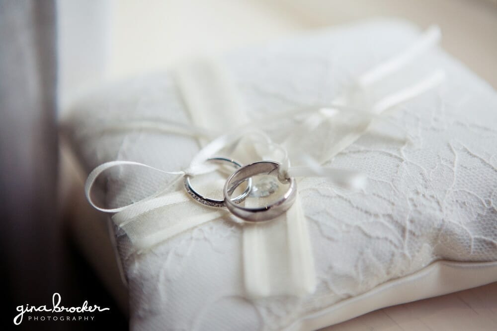 classic wedding ring pillow