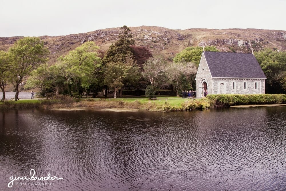 Small Church with Mountains, Trees and Lakes