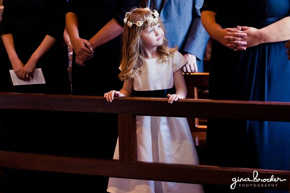 flower girl in church wedding
