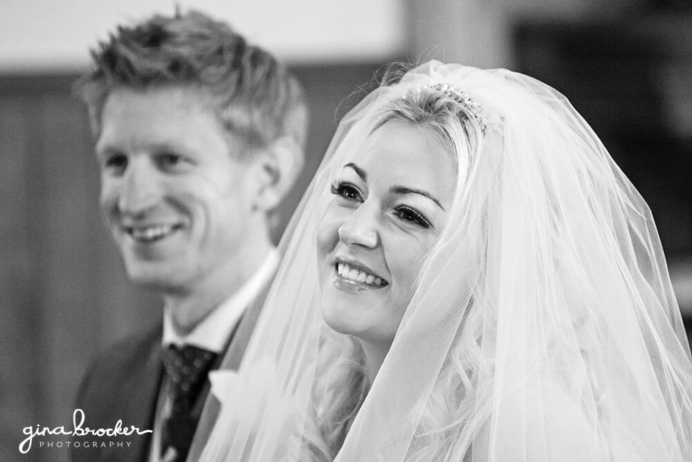 bride and groom in church ceremony
