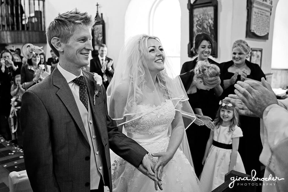bride and groom say i do