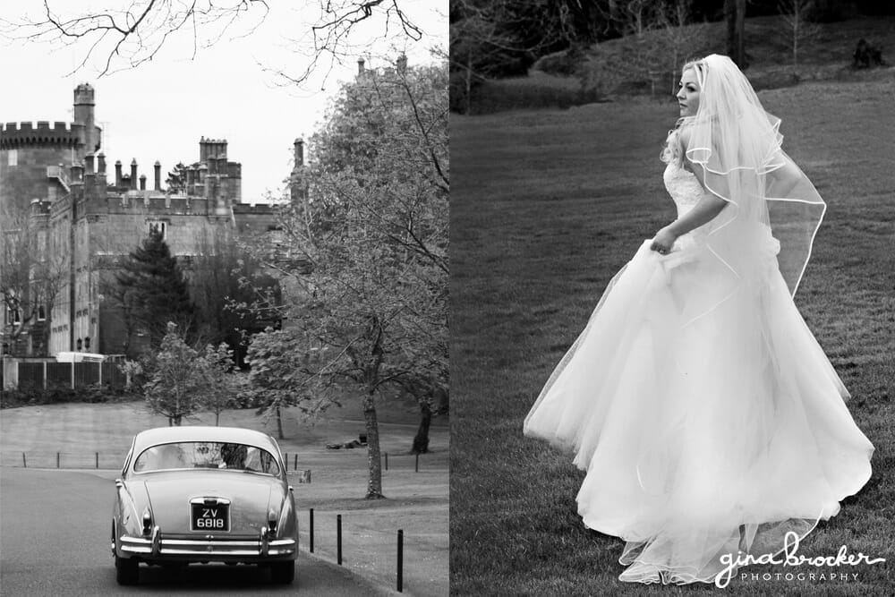 Classic Bride with a-line dress and veil classic bridal style a-line wedding dress and veil