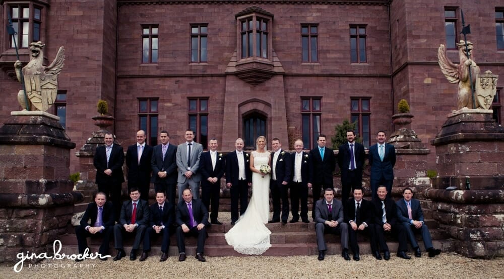 Bride with Groomsmen at Castle Wedding 30.Castle.Wedding.Groomsmen.Bride.Portrait.Boston.Wedding.Photographer