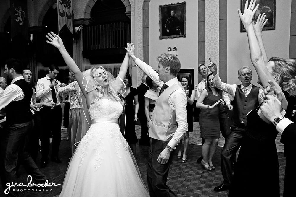 bride and groom dancing at wedding
