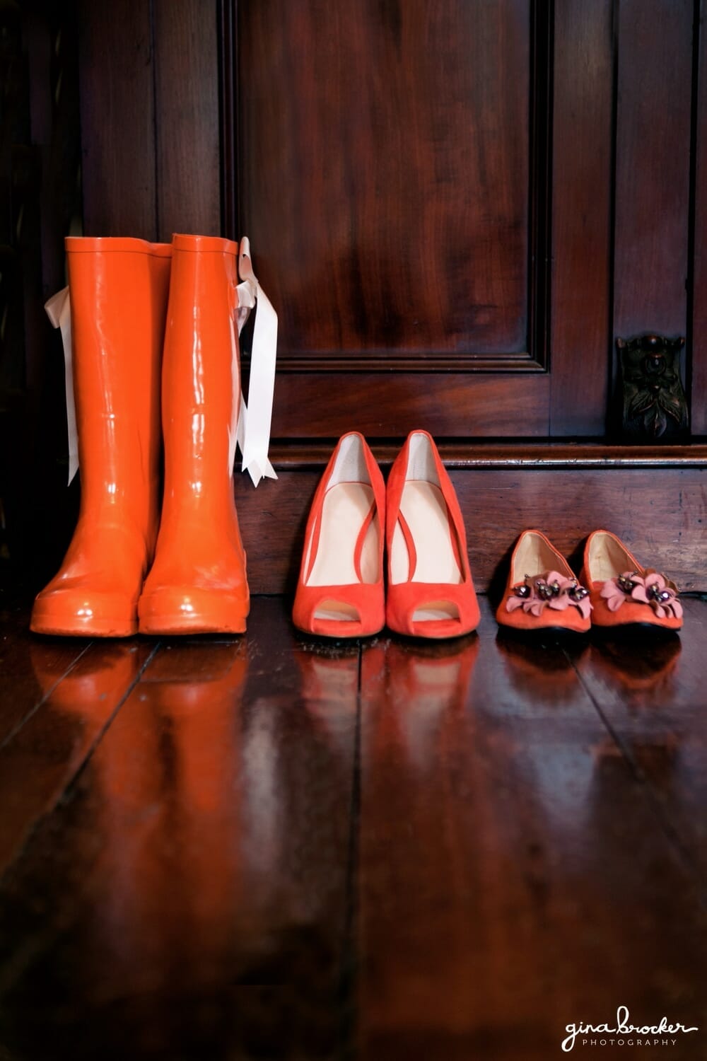 orange wedding shoes boots heels flats