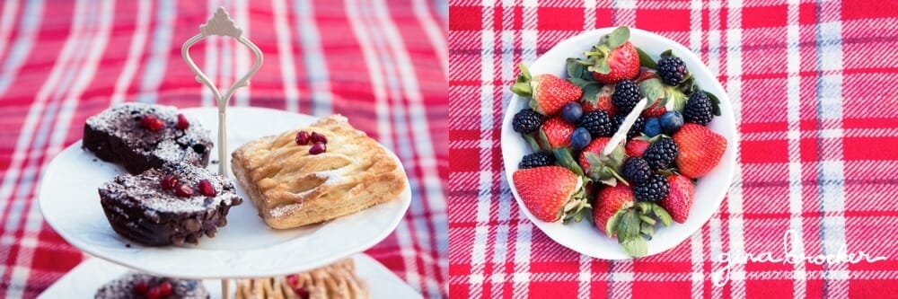 Berries and cakes for a sweet picnic love shoot in Boston
