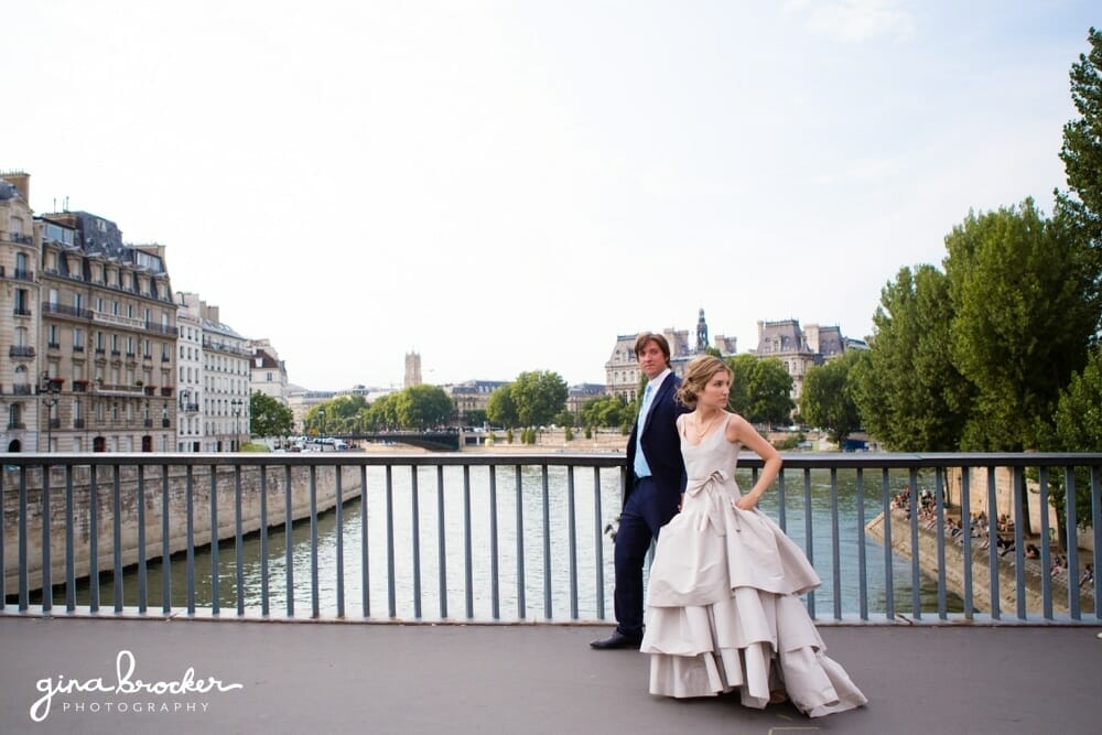 Relaxed Wedding Portraits in the City 17.Bride.Groom.Walking.On.Bridge.Boston.Wedding.Photographer