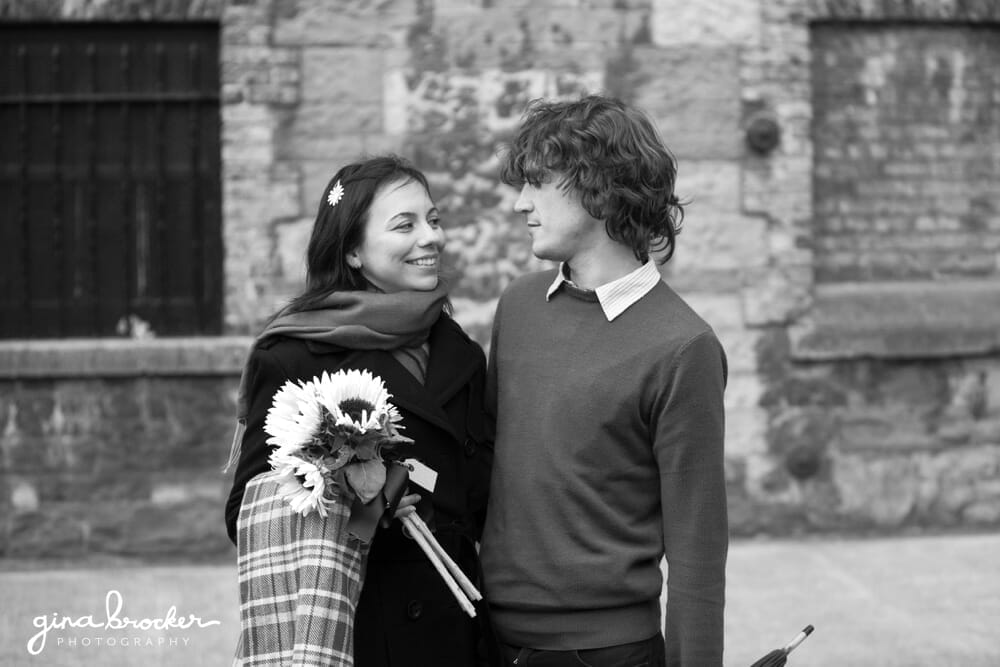 A sweet portrait of a couple in the city during their relaxed love shoot