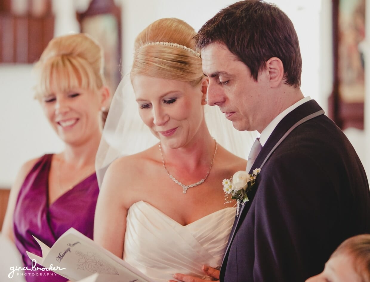 21.bride.says.wedding.vows A vintage inspired bride says her wedding vows during their church wedding