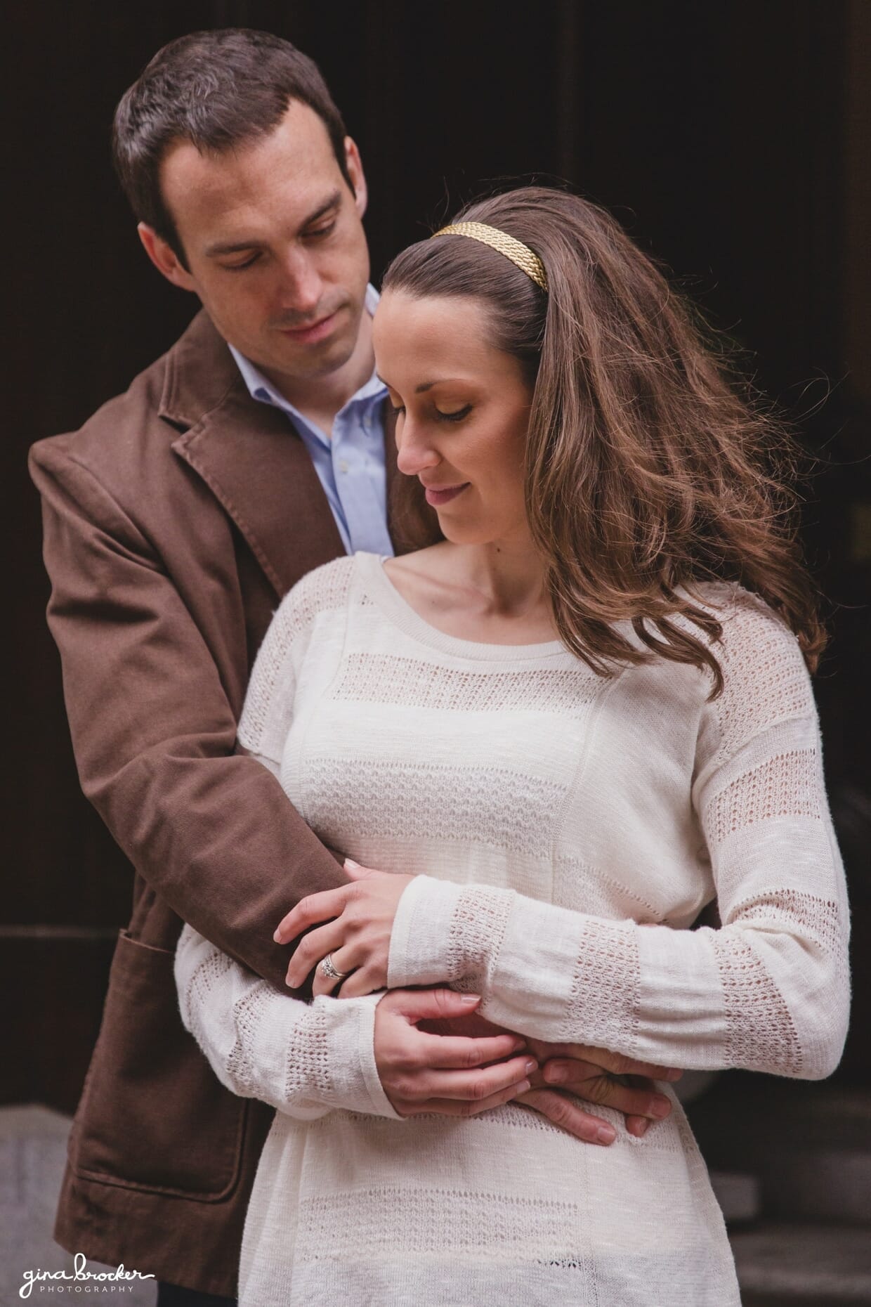 A sweet photograph of a couple during their beacon hill engagement session