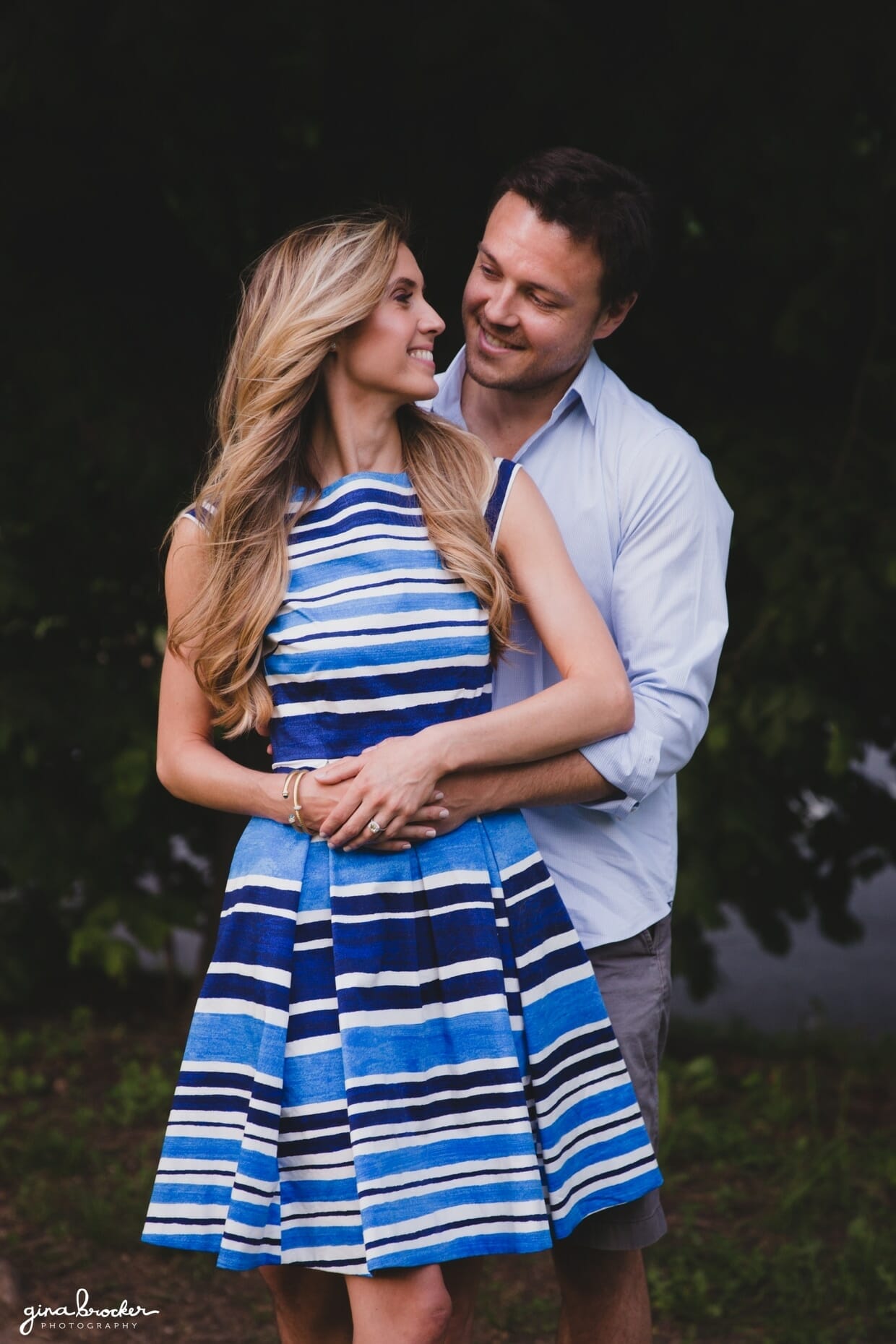 A sweet couple portrait during a picnic engagement in prospect park, brooklyn, new york