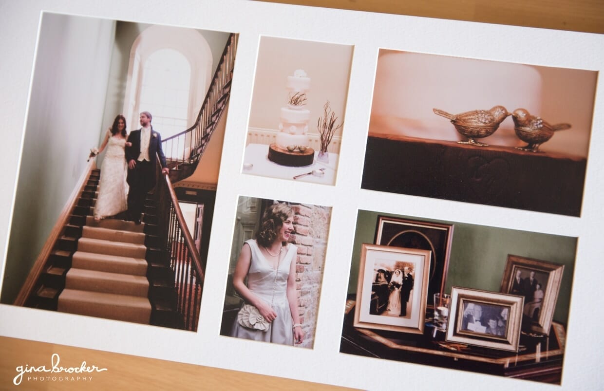 A bespoke wedding album with premium quality mat pages