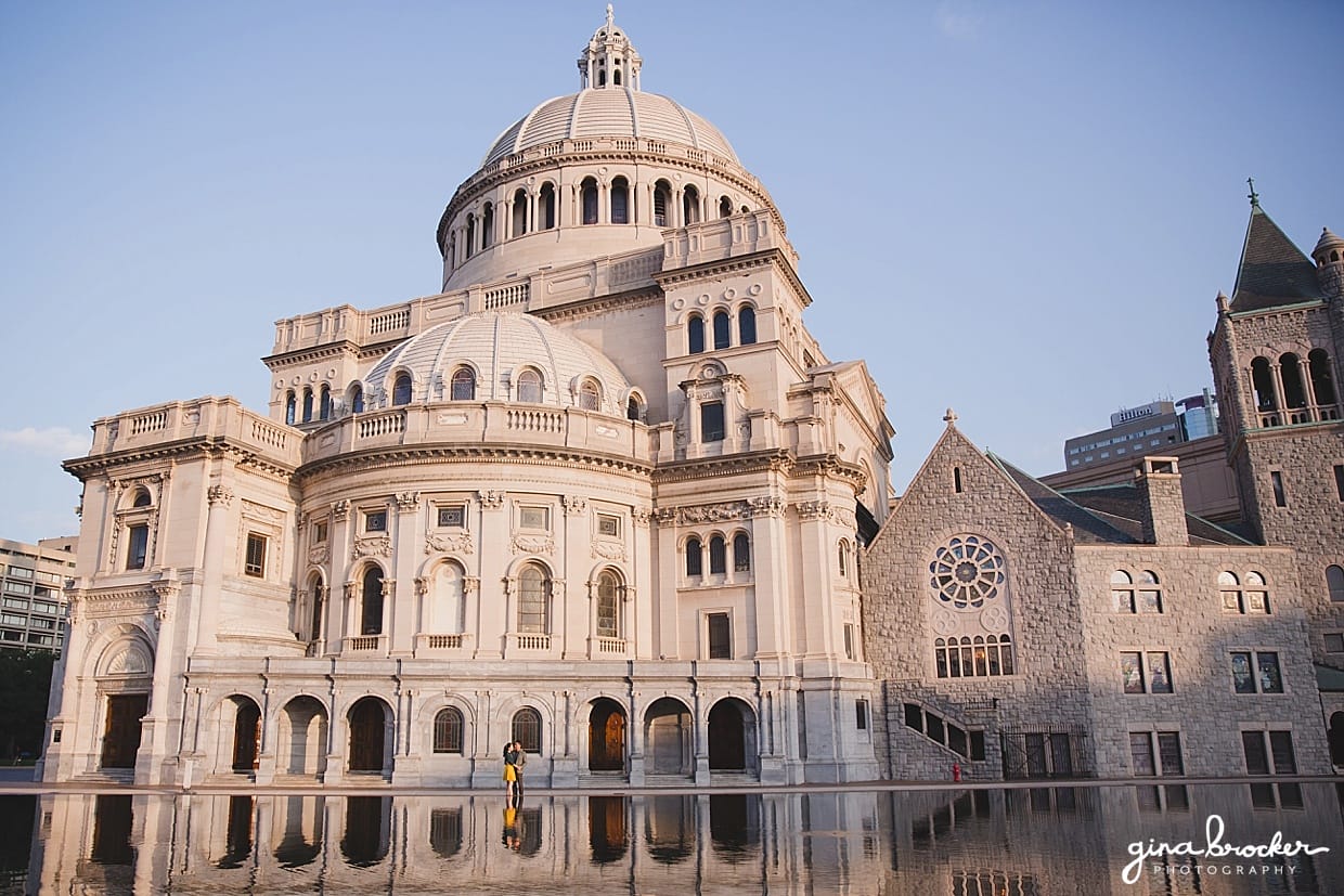 Summer Engagement Session at the Christian Science Center in Boston, Massachusetts
