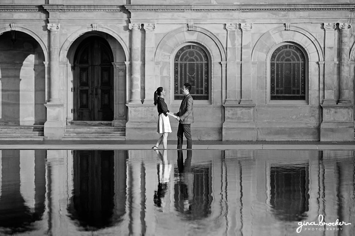 Sweet Boston engagement session at the Christian Science Center