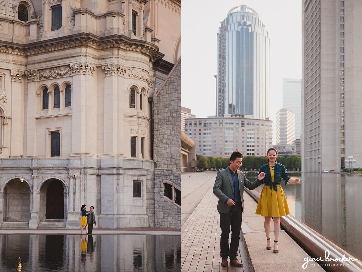 A fun and personal Boston Engagement Session at the Christian Science Center 