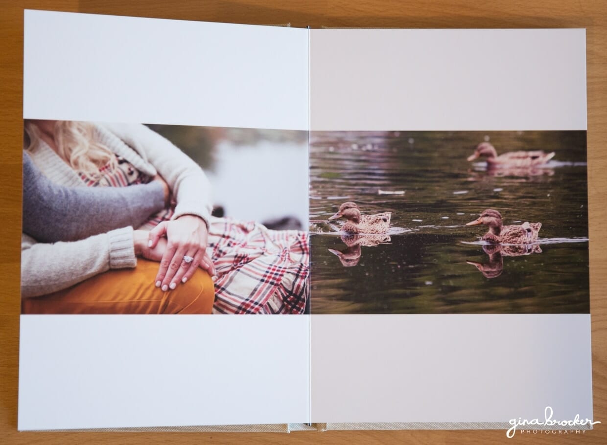 An engagement album that is perfect for a wedding guest book