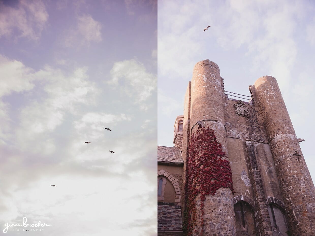 A detailed photograph of the Hammond Castle during a Gloucester Wedding in Massachusetts