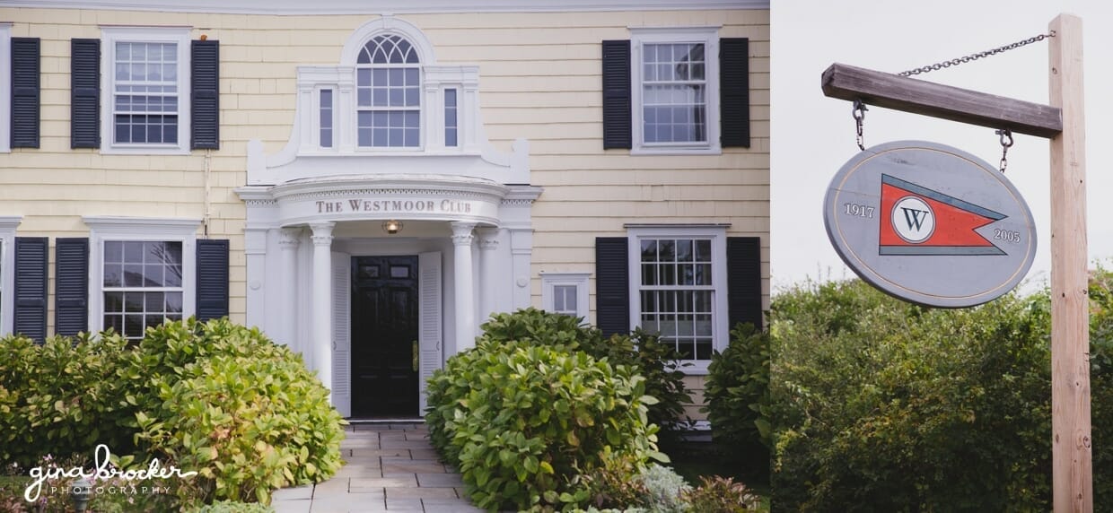A photograph of the Westmoor Club on the morning of a Nantucket Wedding