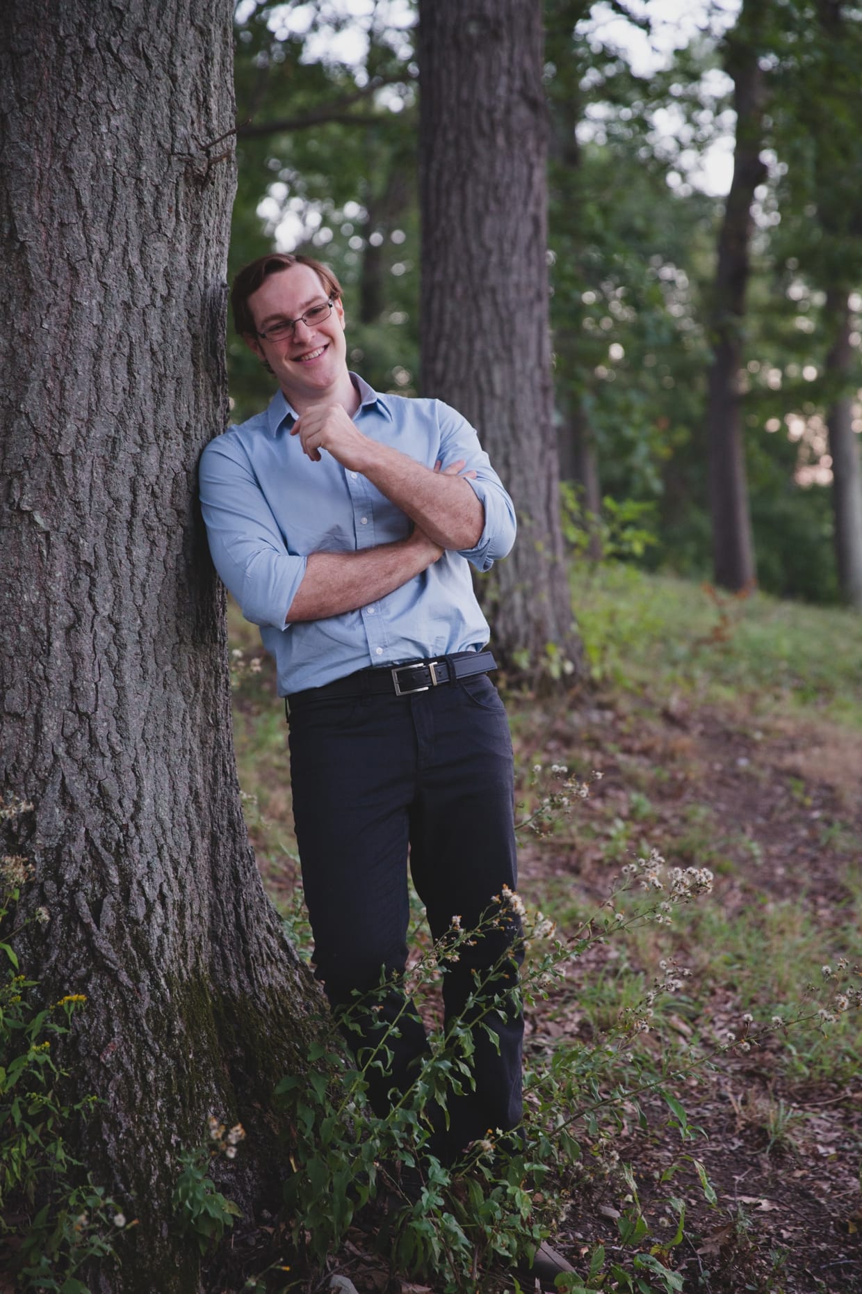 Portrait of a young man during his engagement session in Boston, Massachusetts
