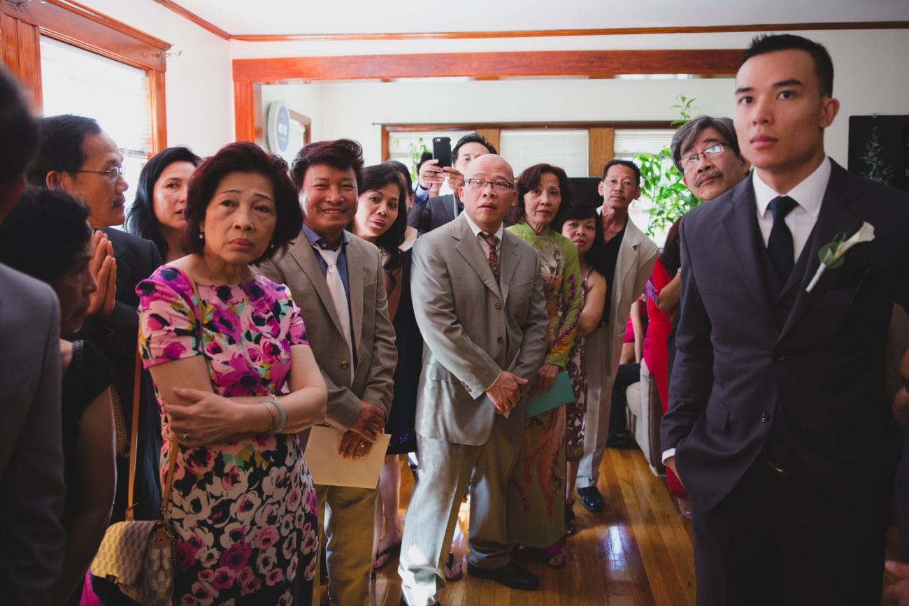 Guest watching the traditional customs during a vietnamese tea ceremony in Boston
