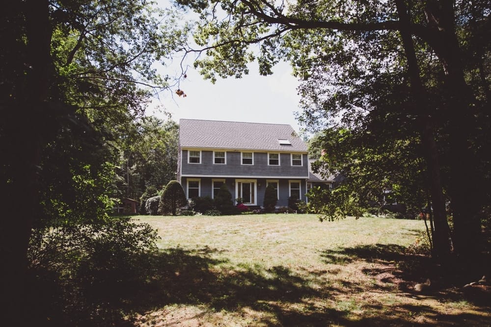 A documentary photograph of a bride's family home on the morning of her rustic River Club Wedding in Scituate, Massachusetts