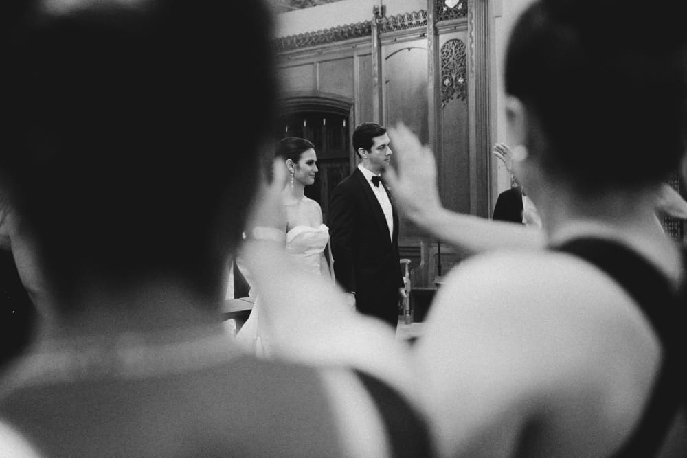 Documentary photograph of a wedding ceremony at St. Augustin's Church in Newport, Rhode Island