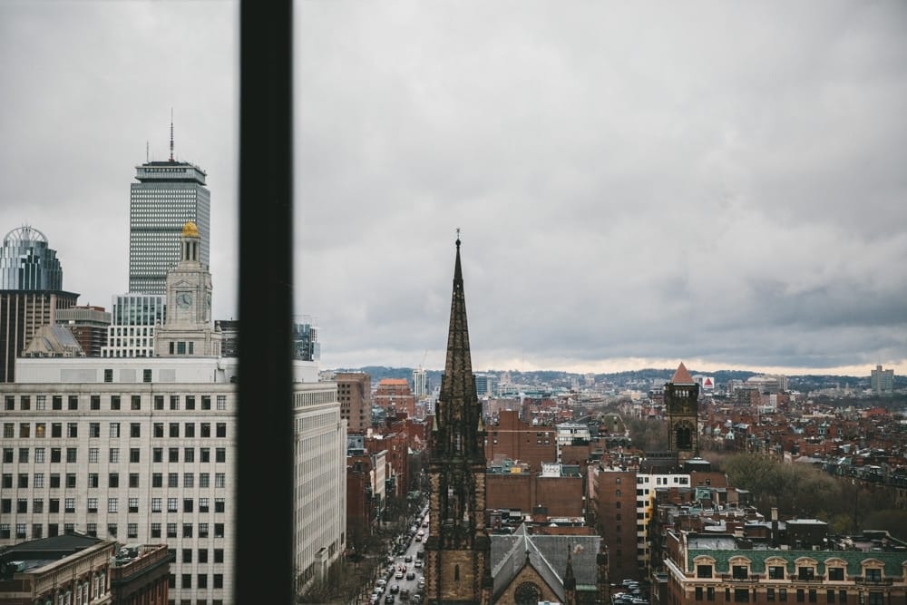 A documentary photograph of the Boston city scape during a Taj Boston Hotel Wedding in Massachusetts