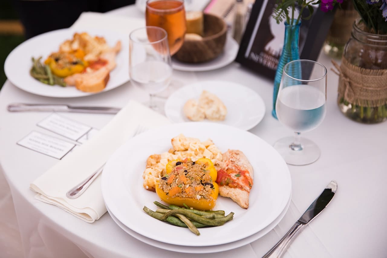 A documentary photograph of the bride's dinner at a Friendly Crossways Wedding