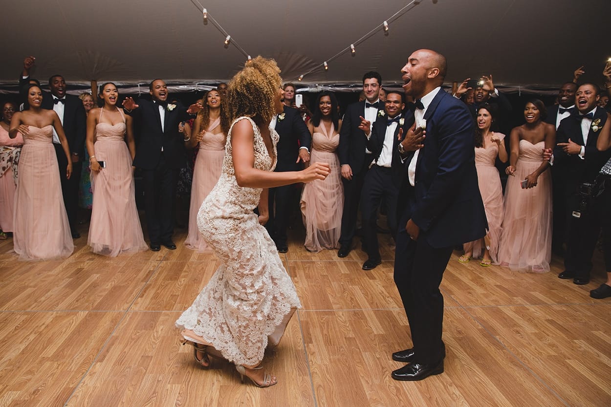 This documentary photograph of a bride and groom dancing at their martha's vinegard wedding is one of the best wedding photographs of 2016