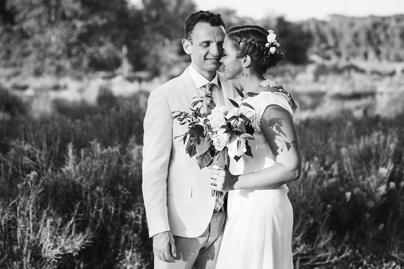 This natural portrait of a bride and groom after their ceremony is one of the best wedding photographs of 2016