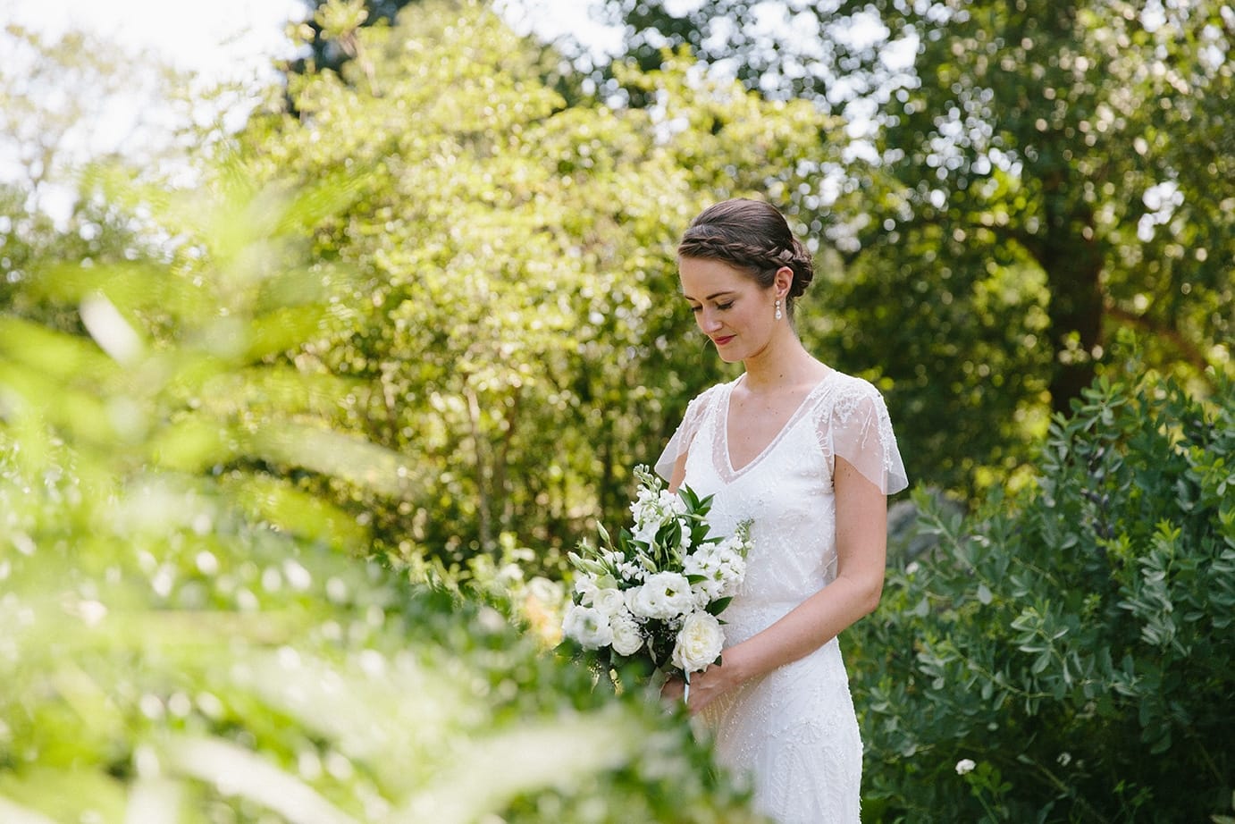 A documentary portrait of a bride before her Moraine Farm Wedding in Beverly, Massachusetts