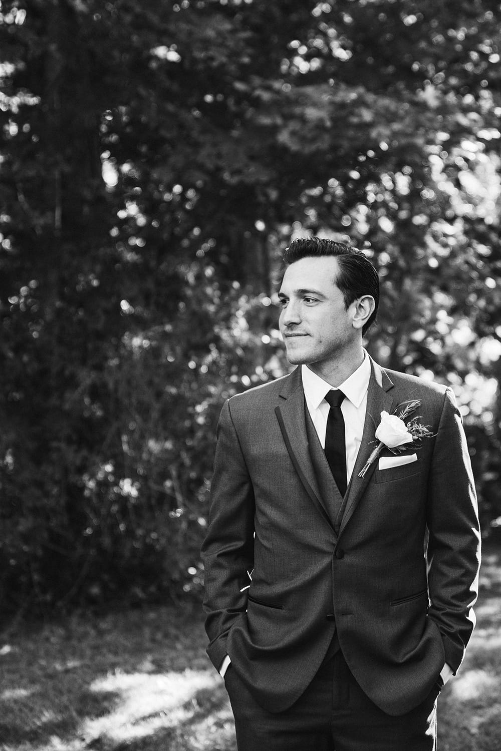 A documentary portrait of a groom before his Harrington Farm Wedding in Princeton, Massachusetts