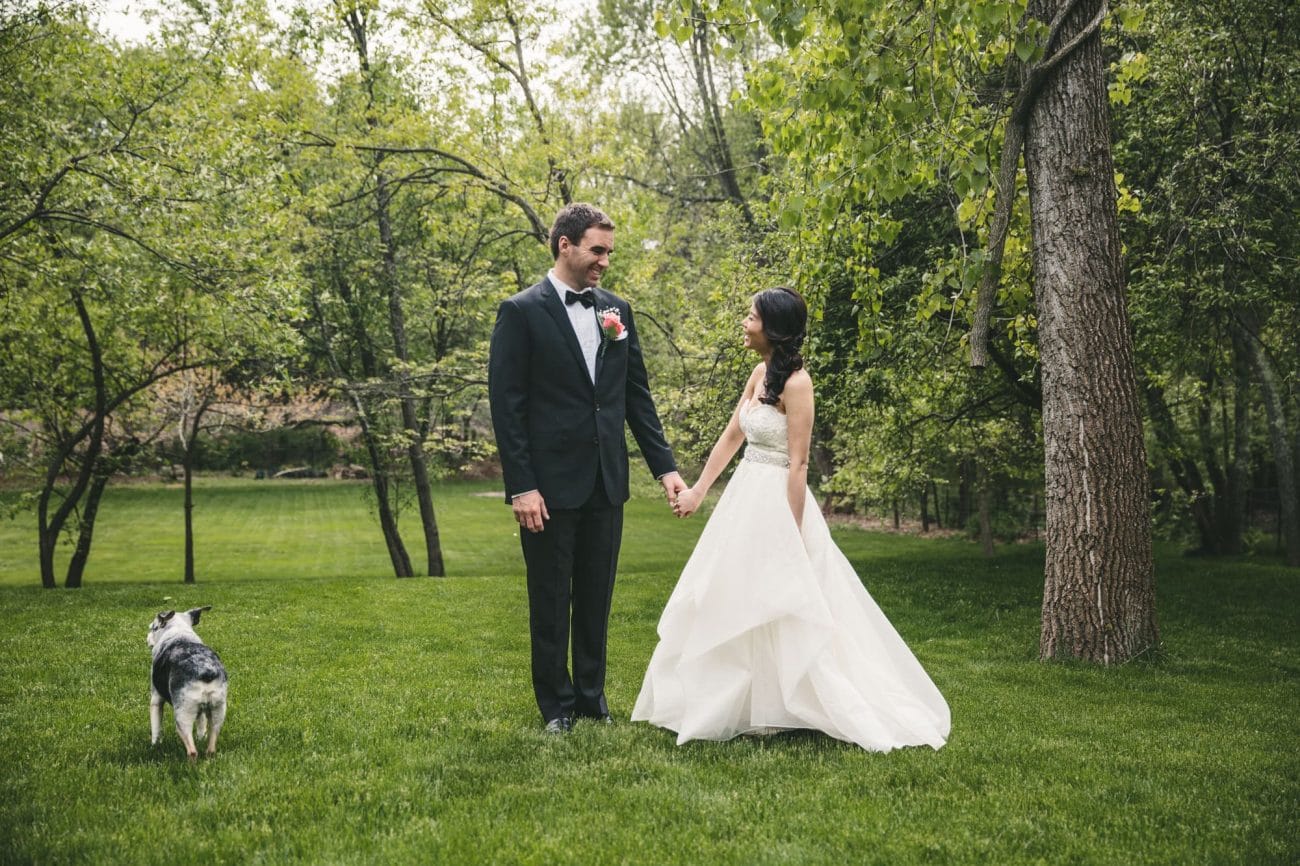 A natural portrait of a bride and groom before their Tower Hill Wedding in Boylston, Massachusetts