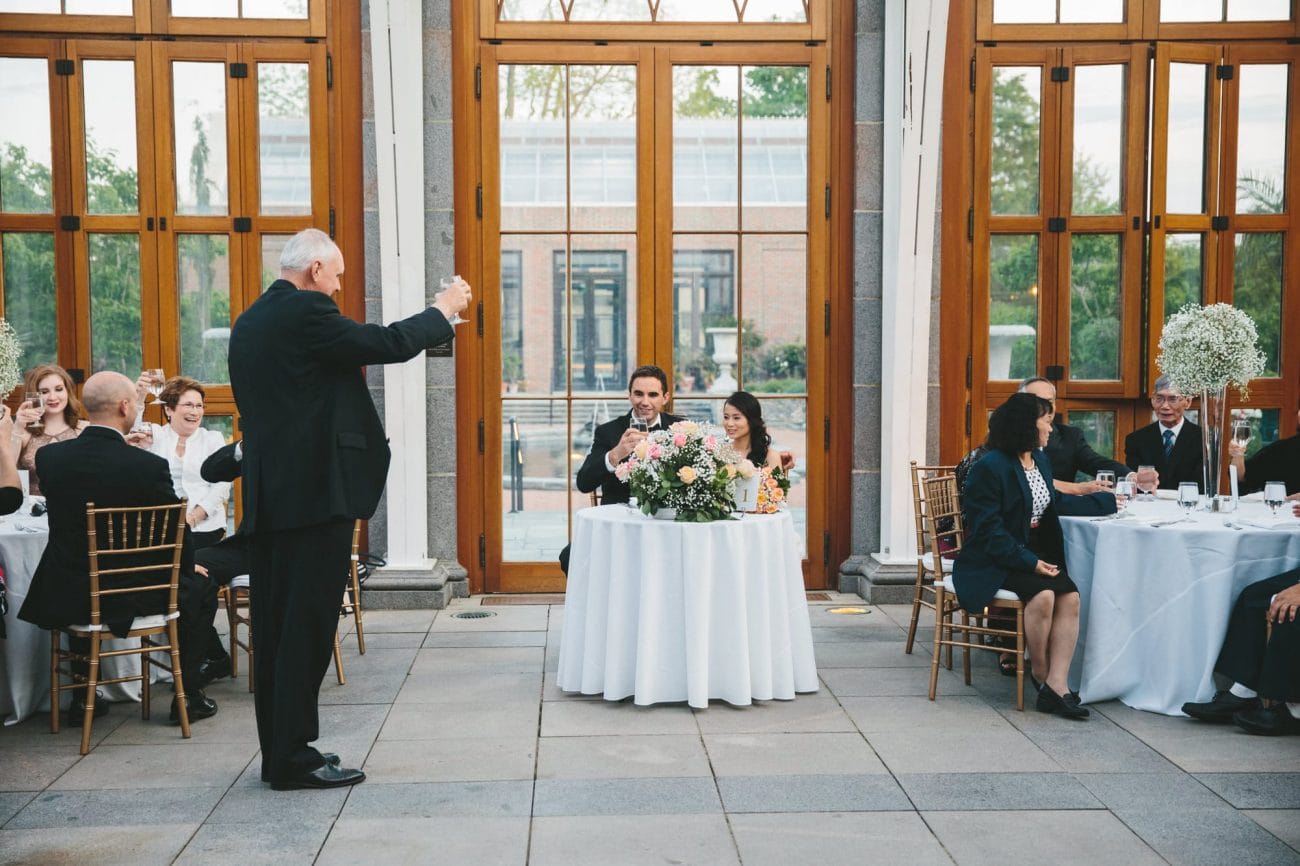 A documentary photograph of a Tower Hill Wedding speech in Boylston, Massachusetts