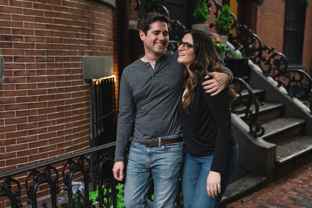 A documentary engagement session in their South End neighborhood of Boston